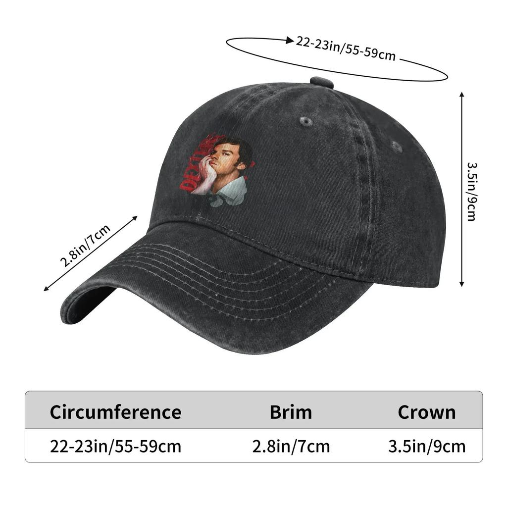 Vintage Layered Dexter Morgan Baseball Caps Unisex Style Distressed Washed Headwear Horror Film Outdoor Workouts Gift s Cap