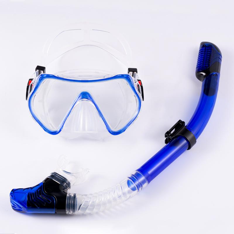 Sinodiving Diving Mask Diving Snorkel Set Snorkeling Mask With Anti-Fog Tempered Glass L/XL