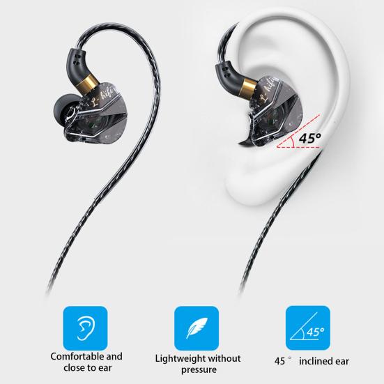 Wired Earphone In-ear Bass Noise Reduction Ergonomic Deep HiFi Sound Mobile Phone Earbud