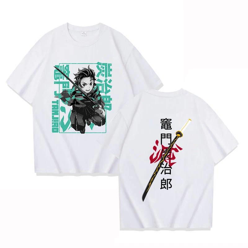 Hot Sale  Demon Slayer Kamado Tanjirou Graphic Print T-shirt Women Men Loose Casual Oversized Top Summer New Tee Streetwear Harajuku Short Sleeve