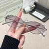 UV400 Protection Silver Oval Punk Diamond Sunglasses Women Retro Fashion for Picnics