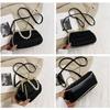 Folded mouth gold bag women's light luxury pearl handbag
