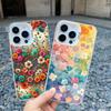 Colorful Flower Laser Phone Case For iPhone 15 Pro Max 14 13 11 12 Pro Max 13 Mini 15 14 Plus Shockproof Protection Back Covers