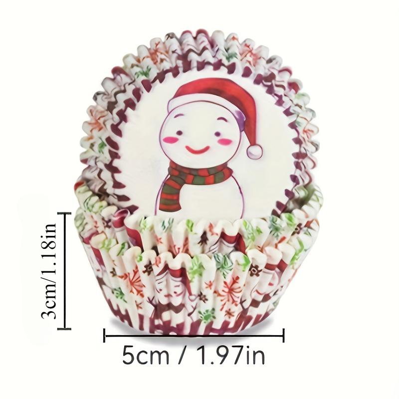 100 Stück Weihnachtsmuffin-Papierförmchen Muffin-Cupcake-Förmchen Weihnachtsmann Weihnachtsbaum-Muster Frohe Kuchenform Backparty-Dekorationen