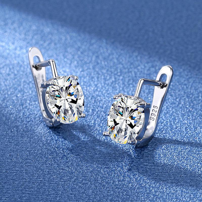 925 Sterling Silver Jewelry Women Cute Tiny Clear Crystal CZ Stud Earrings Gift for Girls Teens Lady New
