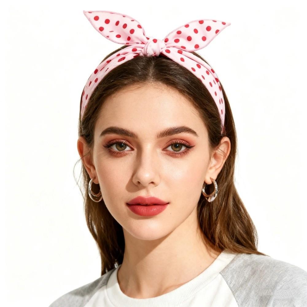 Thin Polka Dots Triangle Scarf Polyester Head Wraps Elegent Foulard Hair Band Women