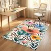 Floral Artwork Theme Soft Crystal Velvet Rug Custom Name & Text Print Non Slip Floor Rug for Bedroom Living Room