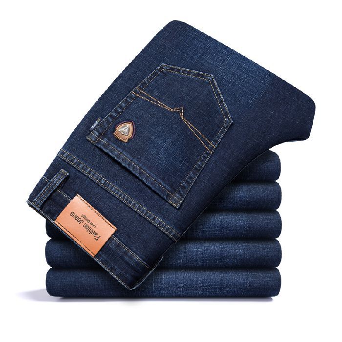 High-end Fleece Thickened Jeans Autumn and Winter Loose Straight Winter Warm Large Size Pants Loose Casual Pants