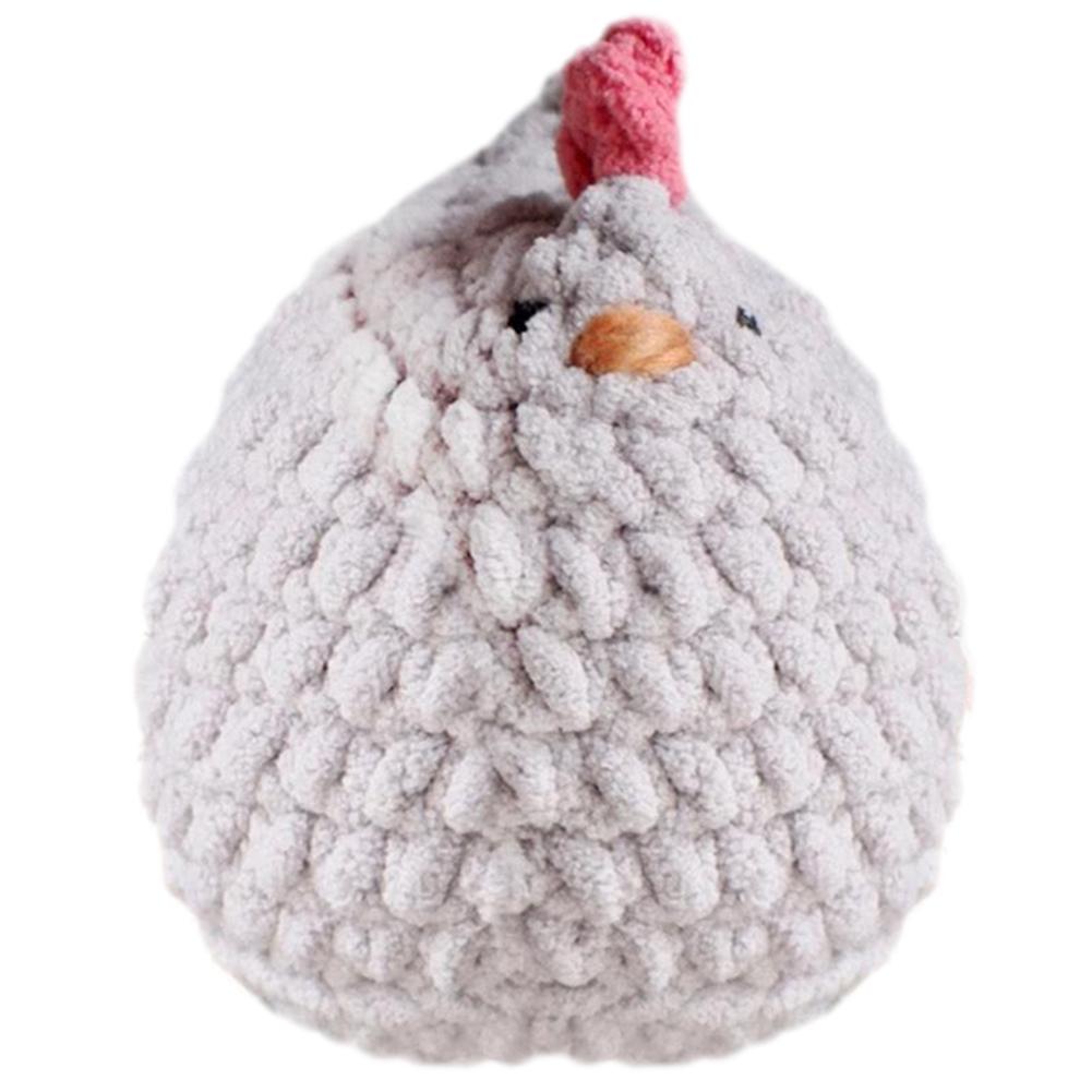 

FE# Handmade Crochet Chicken Knitted Doll Creative Crochet Plush Doll (White)