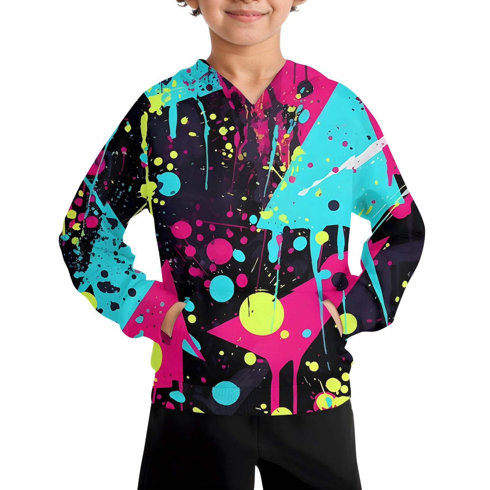 

Повседневная модная толстовка с длинным рукавом и капюшоном с карманом для мальчиков 140