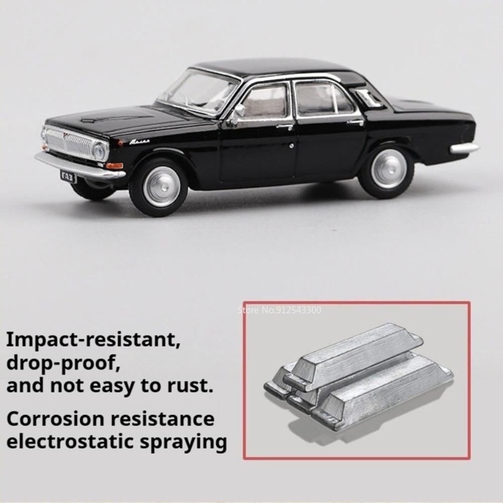 1:64 Mini Series GAZ-24 LADA Retro Car Model Toy Alloy Body Strong Durable Shock Absorption Vehicles Decorative Item for Kids