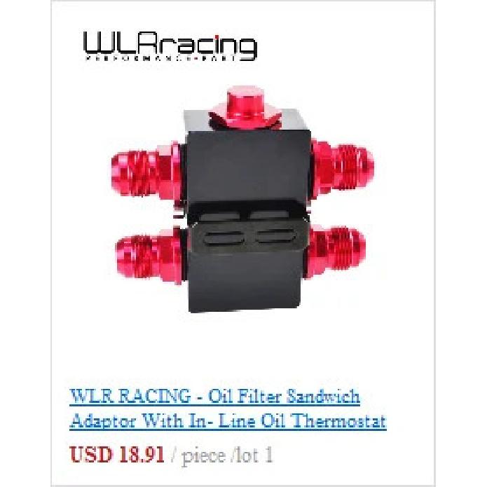 WLR RACING - Universal Aluminum AN10 Sandwich Oil Adapter Filter Cooler Plate Kit With 3/4-16 UNF , M20 X 1.5 Fitting WLR6721