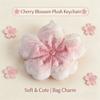 2026 New Sakura Series Healing Plush Doll Keychain Cute Cherry Blossom Keyring Key Backpack Pendant Bag Charm Accessories Gift Presents