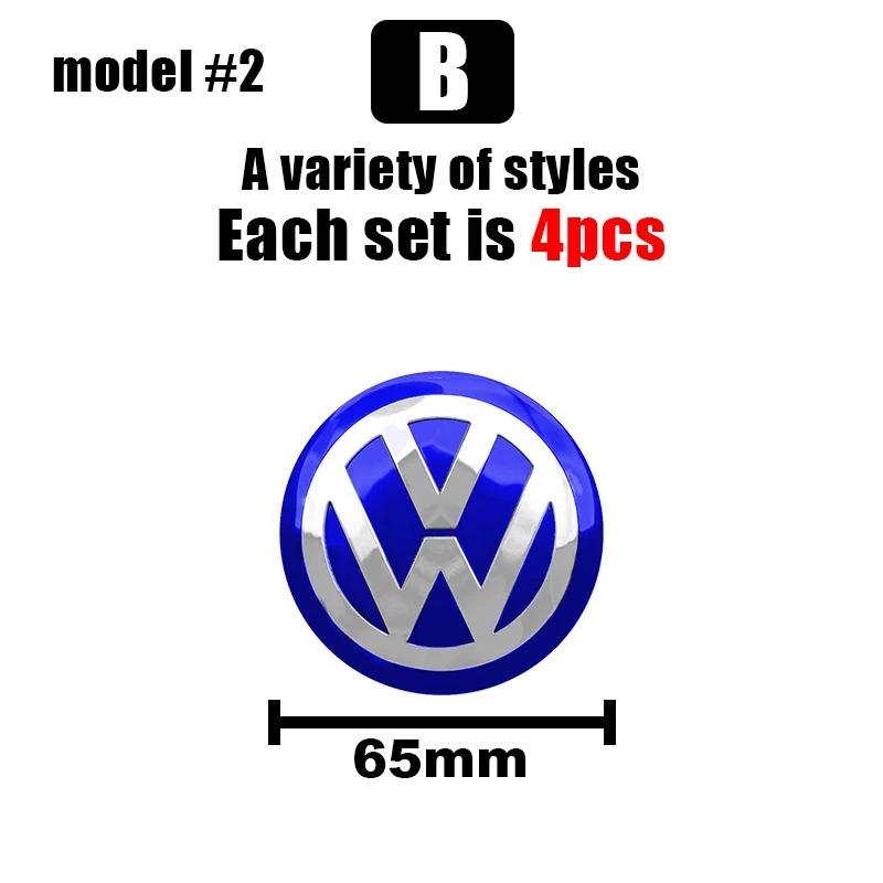 4pcs 56/60/65mm Volkswagen Car Wheel Center Cover Stickers Hub Cap For VW R Golf Touran Octavia Motion GTI Polo Auto AccessoriesNB4