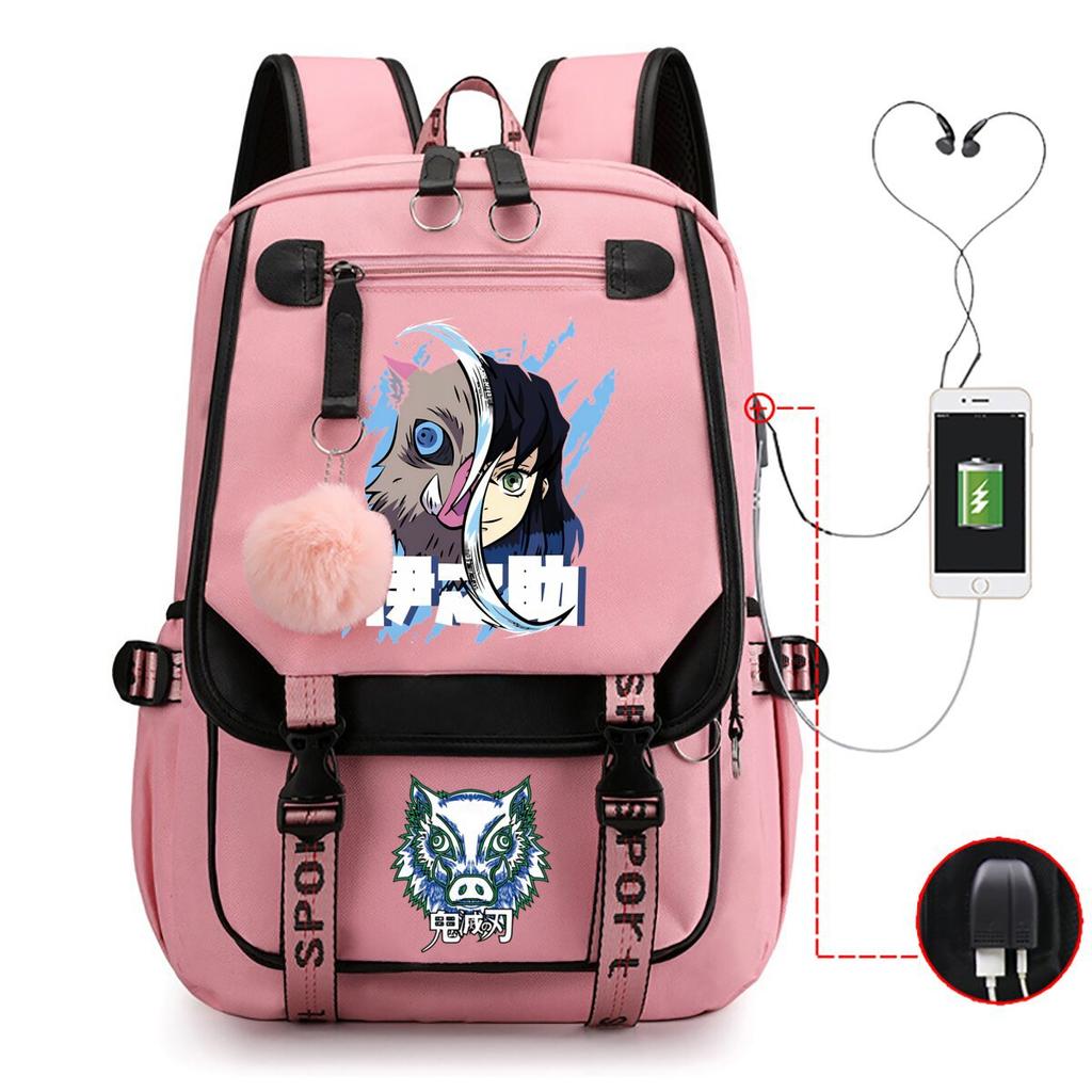 Ghost Extermination Surrounding Day Trend Backpack Large Capacity Student Schoolbag Multi-functional Leisure Outdoor Bag