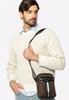 Wittchen Men's Messenger Bag With Decorative Ribbon, Green Polyester