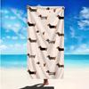 Serviette de Plage Chien Teckel Rayures Bleu Clair Mignon Animal de Compagnie Impression Chien Saucisse Séchage Rapide Serviette Absorbante pour Plage Été