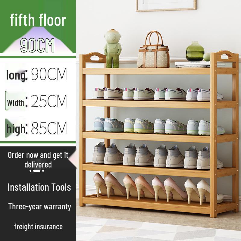 Economical Bamboo Shoe Rack for Home Entrance, Stylish Multi-layer Indoor Storage Cabinet