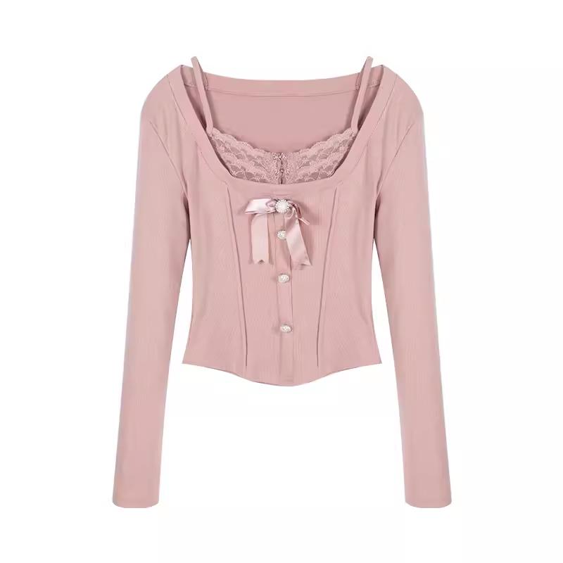 Summer Slim Elegant Blouse Women Evening Party Y2k Crop Top Office Lady Casual Outwear Long Sleeve Shirt Korean Fashion