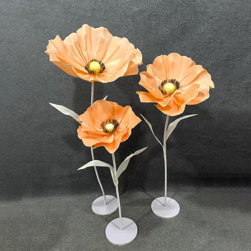 Giant Handmade Poppy Aisle Flowers for Wedding Background Decoration