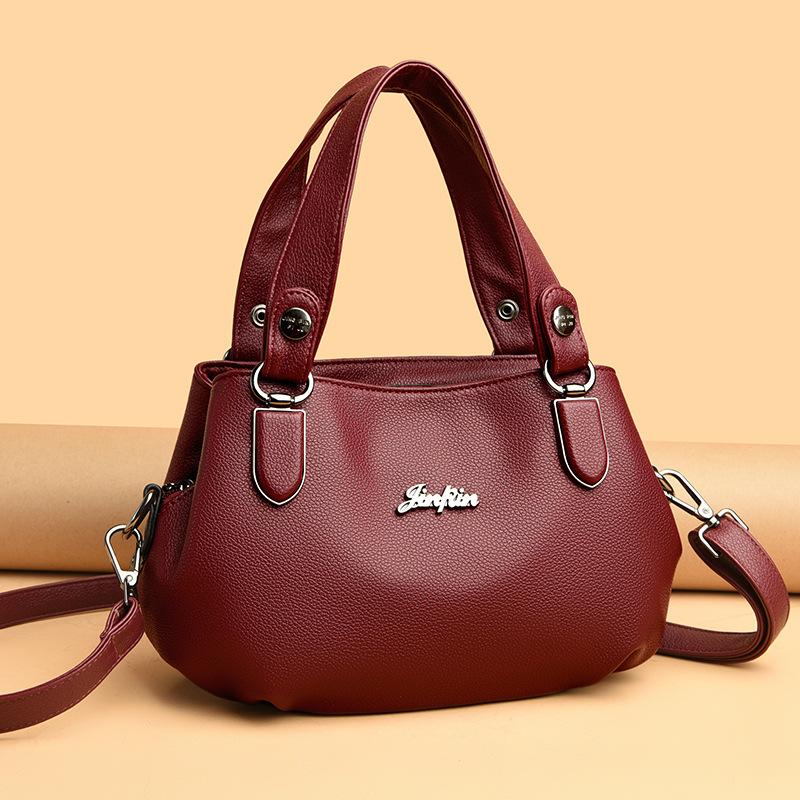 Bag Women's New Simple Commuter Portable Shoulder Bag Large Capacity Multi-layer Storage Crossbody Mom Bag