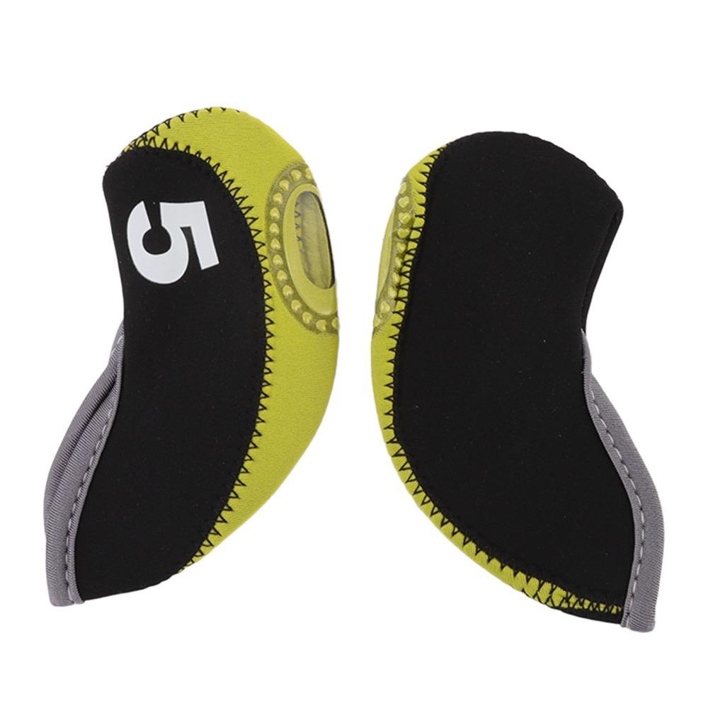 10pcs Shockproof Golf Club Head Covers Neoprene Golf Club Head Protector Golf training жёлтый