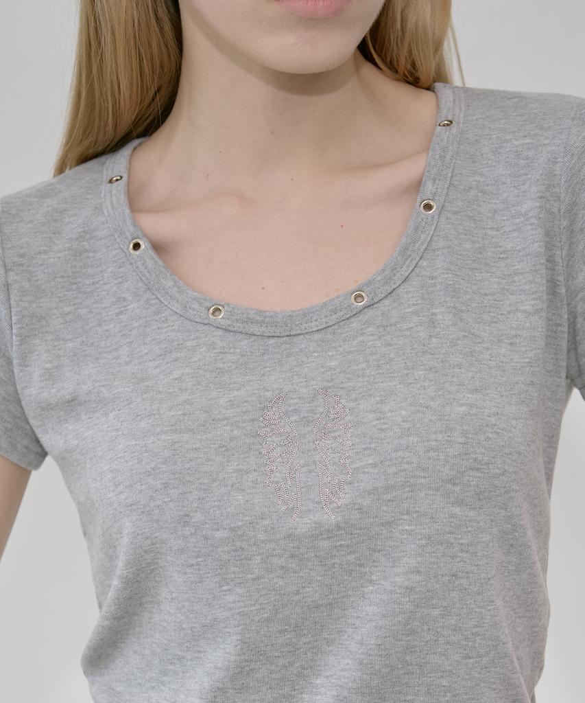 Lekim Lwe Eyelet T-Shirt (Gray)