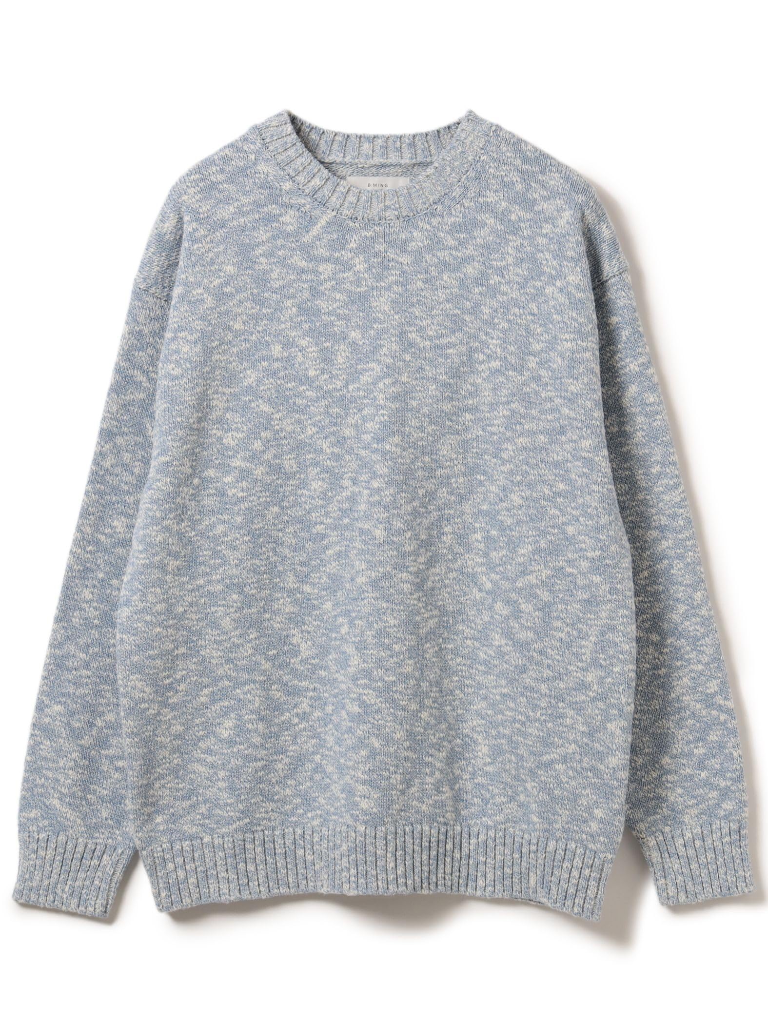 

B:MING LIFE STORE by BEAMS Men s 5-Gauge Stretch Slub Crew Neck Knit (SAX M_92150360286)