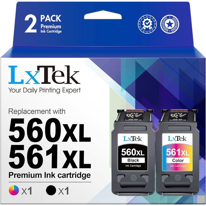 Pack de 2 cartouches d'encre HOME FIT TRAINING compatibles Canon PG-560XL CL-561XL pour Pixma TS5350 TS7450