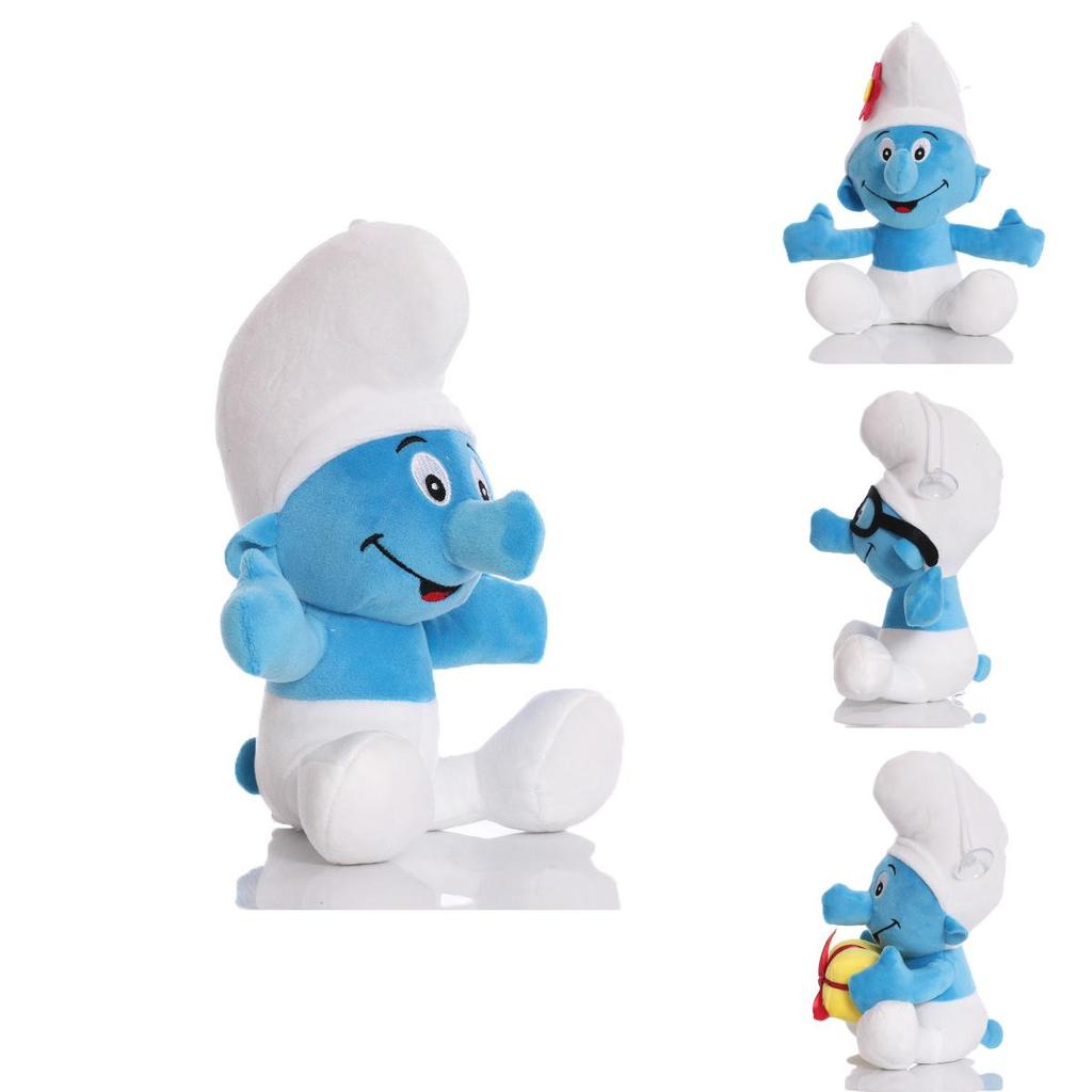 Adorable Blue Smurf Plush Doll Soft Stuffed Toy With Pp Cotton Filling For Kids