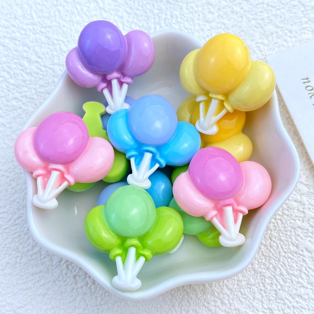 10Pcs New Cute Resin Cartoon Balloon Series Flat Back Parts Embellishments For Hair Bows Accessories