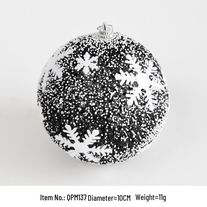 Schwarzes und Silbernes Schaumstoff-Weihnachtsbaumschmuck-Set - 8cm Bemalte Kugel & 10cm Klebedekorationen