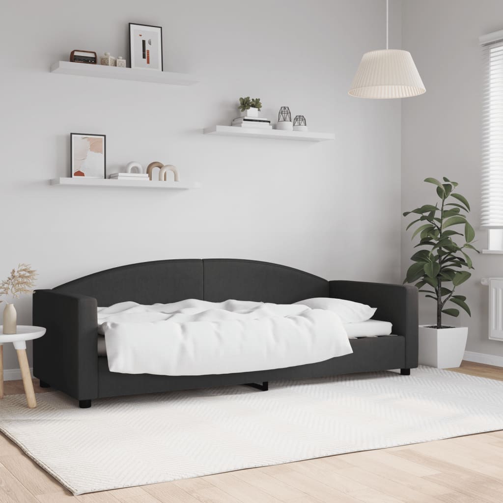 Daybed Black 80x200 Cm Fabric