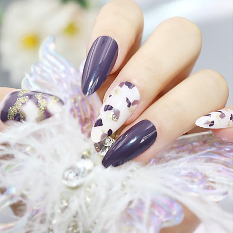 Glitter Leopard Print Medium Press-On Nails: Stylish & Sweet 24-Pack