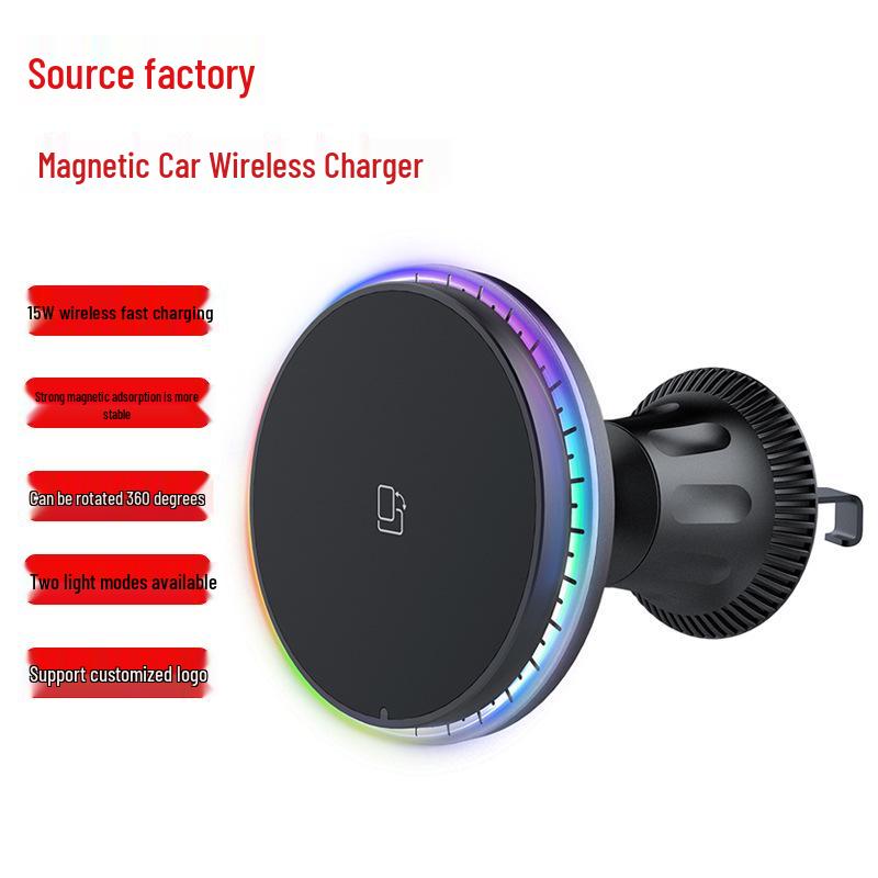 Magnetic Wireless Car Charger & Phone Holder for Apple 15
