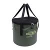 Cloth Folding Bucket with Mesh Pouch Portable Draining Basket Water Container for Outdoor Camping Fishing Car Washing