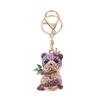 Cartoon panda keychain, rhinestone backpack pendant, student holiday gift, decoration, hanging decoration, cute diamond studded keychain