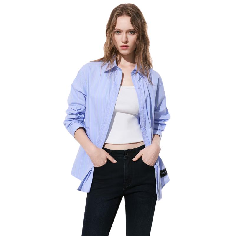 Women s Vertical Striped Long-Sleeve Shirt M