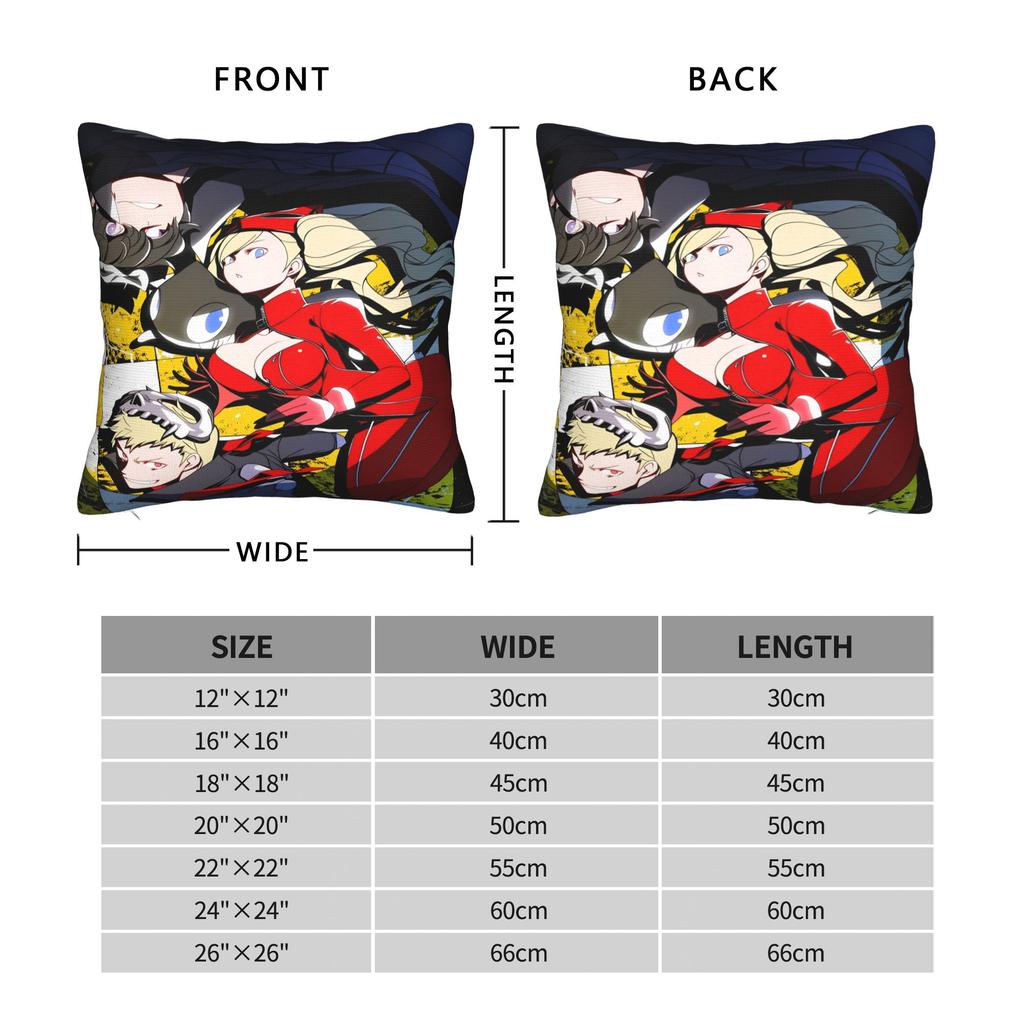 Pillow Cover Atlus P-Personas 2 Fanart Cute Funny Pillow Case For Living Room Bed Chair Pillowcases