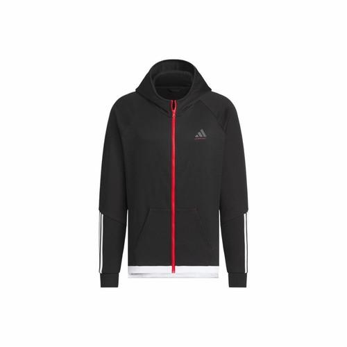 adidas Hooded FW24 Zip-Up Fashion Versatile Jacket for Men, Black M чёрный