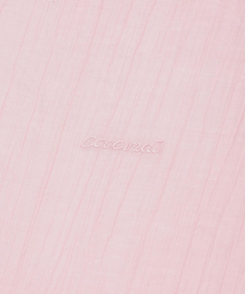 COVERNAT WOMAN Oversized Sheer Shirred Blouse Light Pink