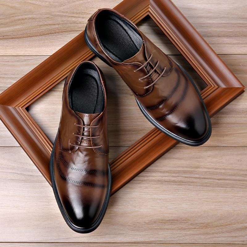 Fashion Fashion Men Leather Shoes Wedding Business Dress Sheos Lace Up Formal Dress Footwear Men's Oxford Shoes Classic Walking Sneakers