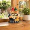 Cute Dwarf Figurines with Heart Sign Garden Gnome Couple Figurine for Outdoor Decoration, Resin Sculpture Patio Yard Waterproof Decorations Lawn Porch
