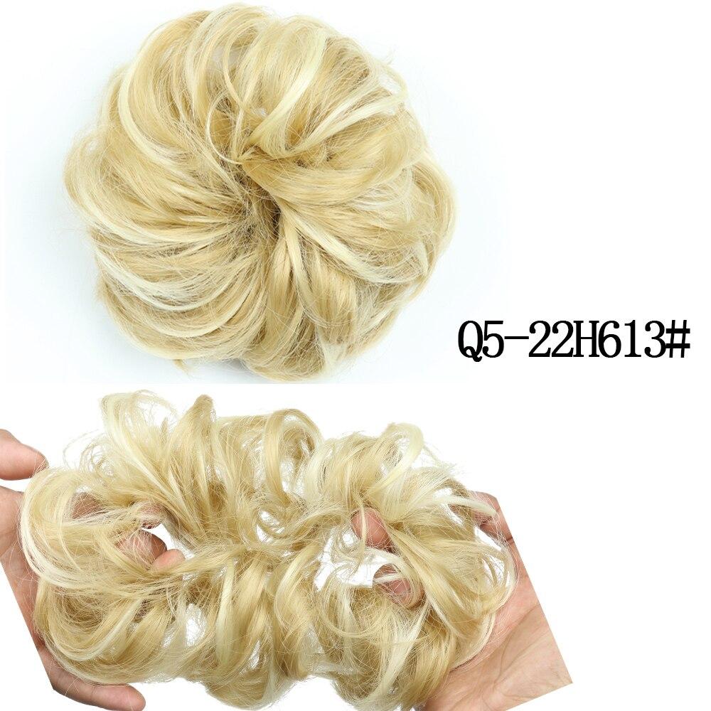 MISS WIG Straight Donut Chignon Hairpieces Synthetic Ombre Elastic Chignon Fluffy Messy Scrunchies Hair Bun for Women