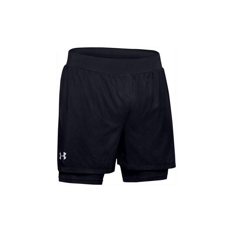 Under Armour Qualifier SpeedPocket 2-in-1 Shorts Black Men s 1355449-001 M