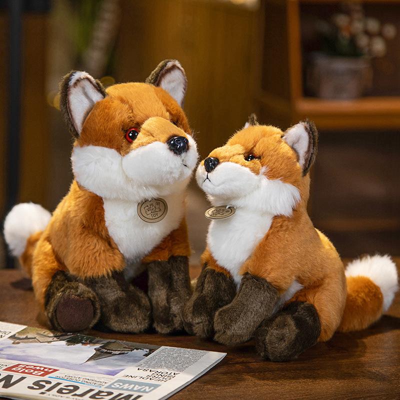 Cute Simulation Fox Plush Toy Kawaii Stuffed Wild Animals Lovely Lifelike Plushies Soft Kids Toys Birthday Gifts Home Decor