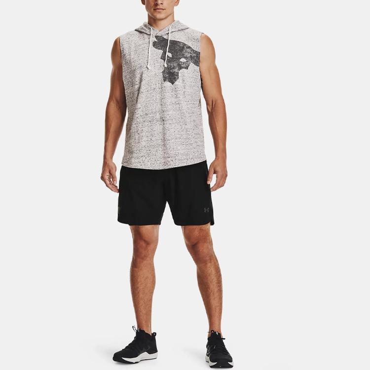 Under Armour Projekt Mikina s kapucí Volná Tréninková Bez rukávů Pánská tílka Šedá 1361746-112