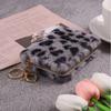 Nouveau portefeuille court en peluche imprimé léopard rétro pour femmes, grande capacité, carte d'identité, carte bancaire, porte-carte de crédit, sac à monnaie avec porte-clés