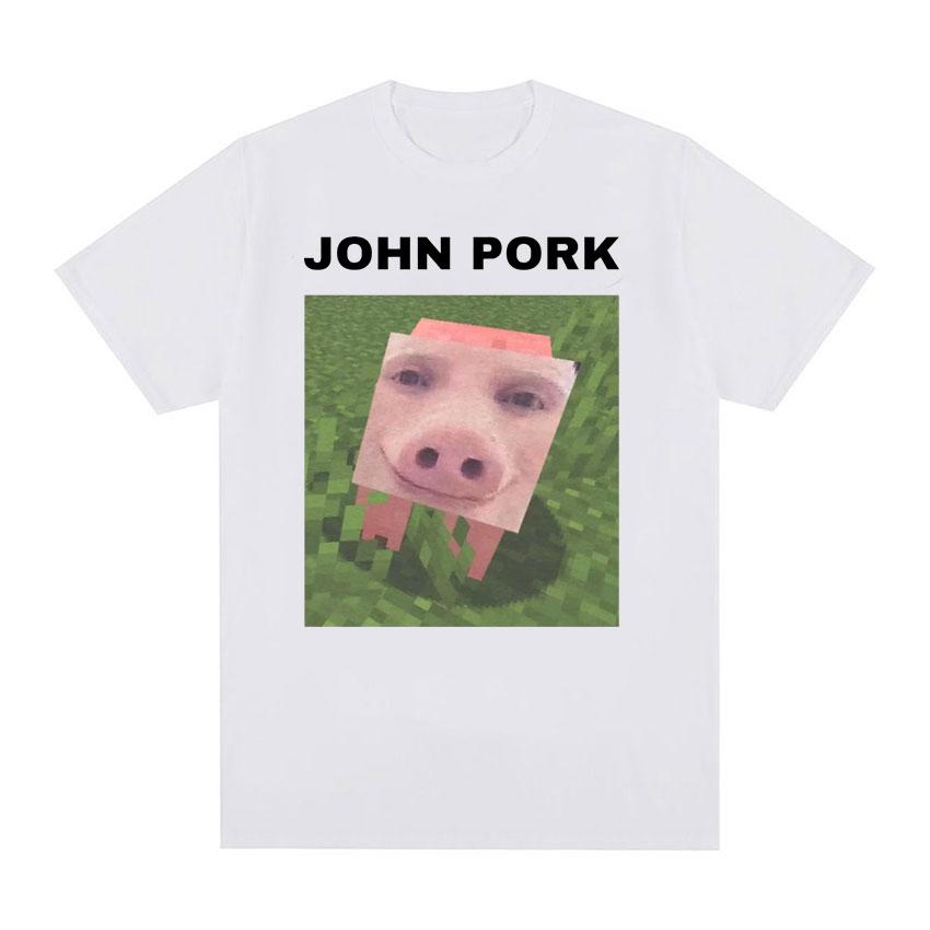 John Pork Funny Meme Tee Shirt Men Women Fashion Trending Short Sleeve T-shirt Male Summer Casual O-Neck Tops T Shirt Streetwear