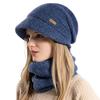 SIVAN Neck Set for Ultimate Winter Classic Knit Hat with Brim and Pile Knit Hat for Cold and Wind No Solid Women's Warmer, 2-Piece Warmth. Extra-Thick
